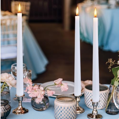 Hausware 36 Pack Taper Candles, 8 Hour Burn Time,Unscented Dripless and Smokeless, 10 inch Elegant Premium Quality Dinner Candle for Home Décor, Restaurant, Wedding, Party Candlesticks (White) - Image 7
