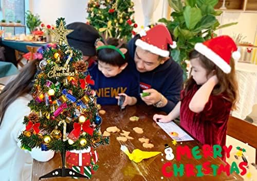 Mini Christmas Tree Small Christmas Tree with LED Lights Ornaments Tabletop Artificial Christmas Decorations Indoor Christmas Decor 24"/60cm - Image 6