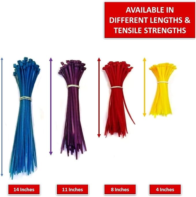 Kable Kontrol Red Zip Ties 4 Inch 40,000 Pcs, 18 Lbs Tensile Strength, Bulk Pack, Self-locking Nylon Colored Cable Ties Wire Wraps for Indoor or Outdoor Use