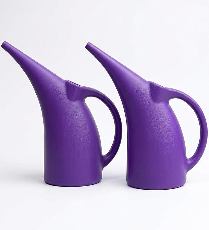 2 Pack Watering Can 1/2 Gallon - Small Watering Can for Indoor Plants - Outdoor Watering Can - Purple Plant Waterer - Plastic Watering Can for Garden