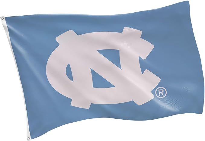 NCAA University of North Carolina Flag with Grommets, 3'x5' Outdoor College Flags & Banners for Garden Patio Indoor Wall Décor