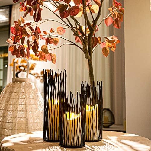 Set of 3 Metal Iron Candle Holder, Black Candlestick Modern Table Centerpiece for Indoor & Outdoor Decor, Dining Room, Home Decoration - Image 6