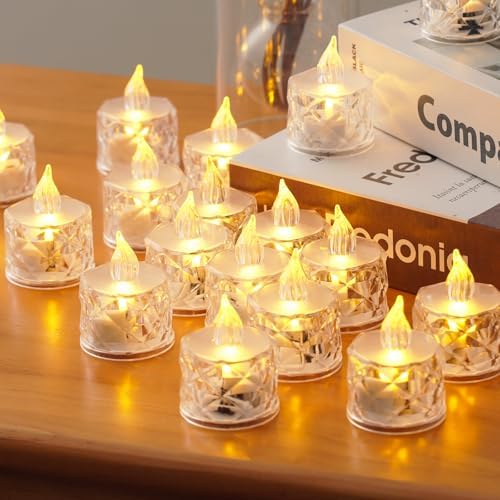 12 Pcs Flickering Flameless Candle Battery Tea Lights for Weddings - Image 3