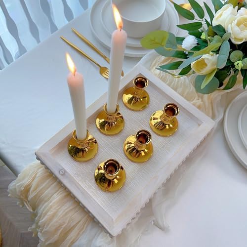 Gold Candlestick Holders, Small Taper Candle Holders, Set of 2 - Image 5