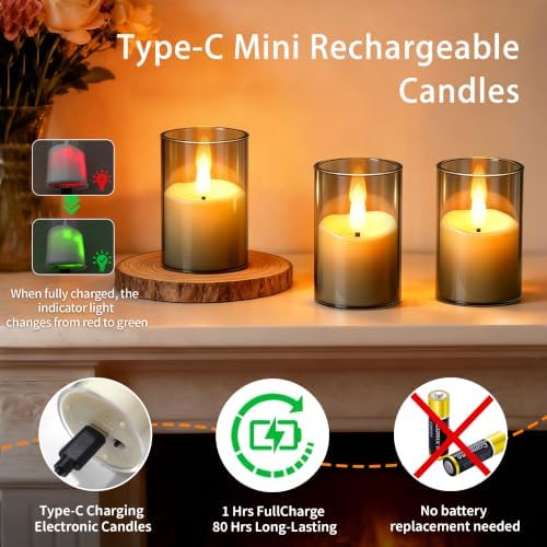 Rechargeable Flameless Candles with Timer Remote - Image 4