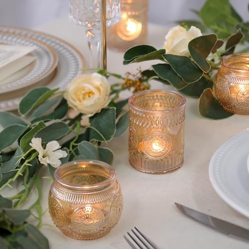 DARJEN Gold Votive Candle Holders Set of 36 - Glass Candle Holder Bulk for Table Centerpiece, Tea Lights Candle Holders for Home, Party & Wedding Shower Decorations - Image 6