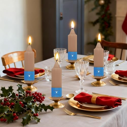 Smokeless Candlesticks Short Taper Candle,Unscented 5 Inches Brown Candle Sticks Dripless Tapered Candles for Home Décor Weddings Seasons Gifts - Image 4