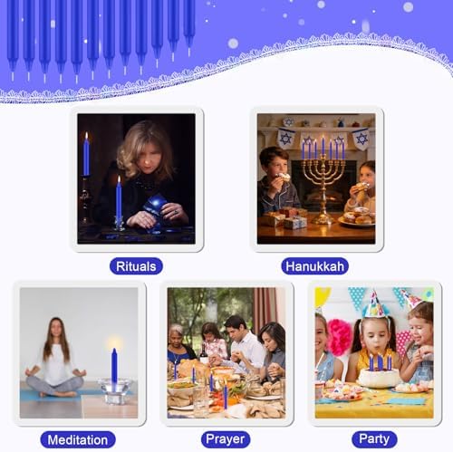 Tobeape 24 Pack Blue Spell Chime Candles, 4" Unscented Mini Taper Candles - Image 3