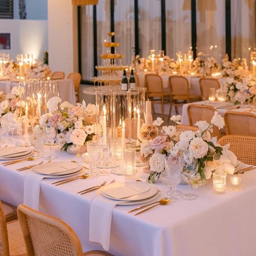 Hurricane Candle Holder Thickened Cylinder Covers 10 Pcs Taper Candle Sticks Holder Glass Tall Candlesticks Holders Centerpiece for Wedding Dining Table - Image 4