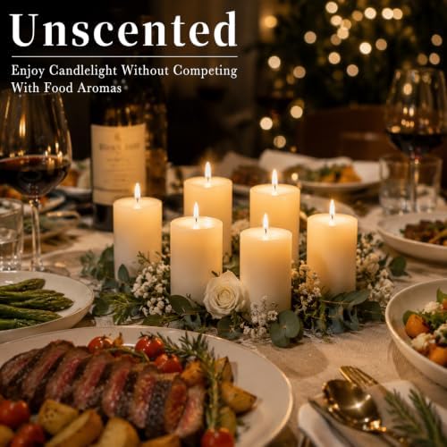 White Unscented Soy Pillar Candles, Non-Toxic 2x3 Inch Candle,27 H,6 Pack - Image 5