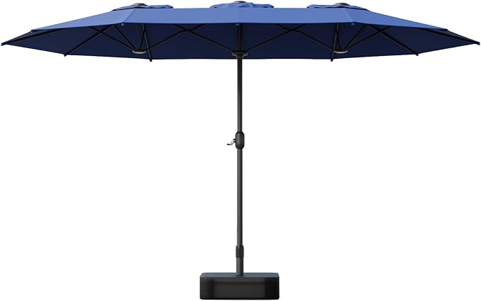 Sannwsg Outdoor Patio Umbrella,Table Umbrella with Push Button Tilt and Crank,Market Umbrella with 8 Sturdy Ribs,Yard Umbrella
