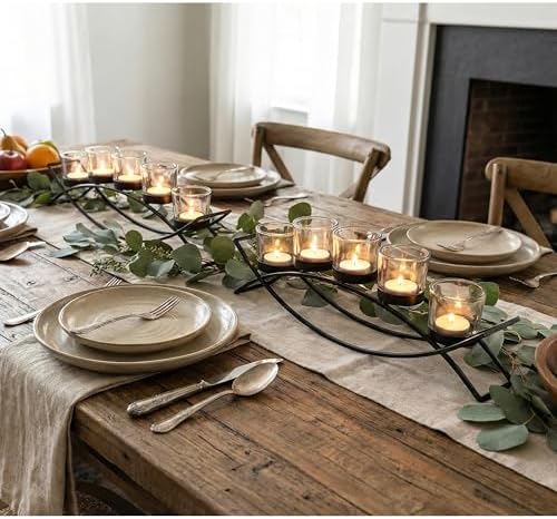 Seraphic Dining Table Centerpiece Decor, Tealight Candle Holder, Clear - Image 4
