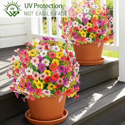 2 Pack 23" Artificial Flower Topiary Balls with Ground Spikes - Image 4