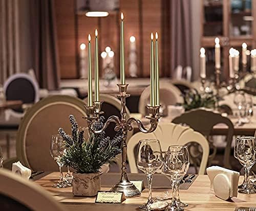 Hyoola Tall Metallic Cream Gold Taper Candles - 10 Inch - Dripless - 12 Pack - 8 Hour Burn Time - Image 5