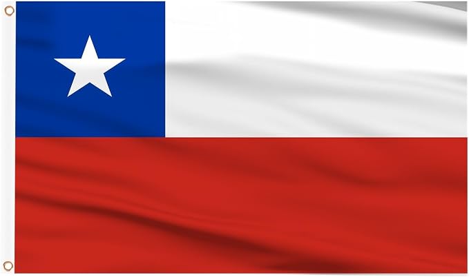 AhfuLife Chile Flag 3x5 Ft 2 Pcs, Large Chilean National Flags for Outside - Double Side with Brass Eyelets for Chilean Party Decorations, Soccer Party Bar Garden Decoration Indoor Outdoor