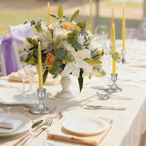 Candle Holders, 6 Pcs Silver Candlestick Holders Set, Silver - Image 6