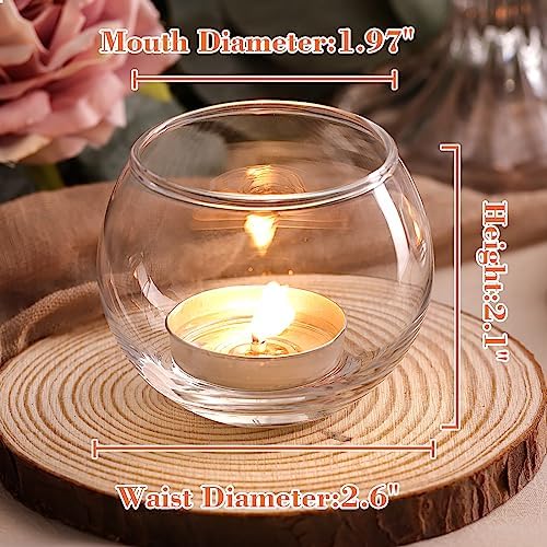 12 Pcs Tealight Candle Holder- Round Clear Candle Centerpieces for Tables, Wedding Shower, Bridal Shower Table Decorations - Image 2