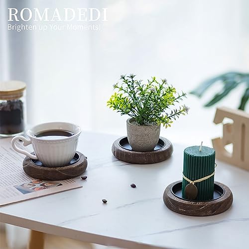 Romadedi Wood Candle Holder Tray, Brown, Set of 2 - Image 3