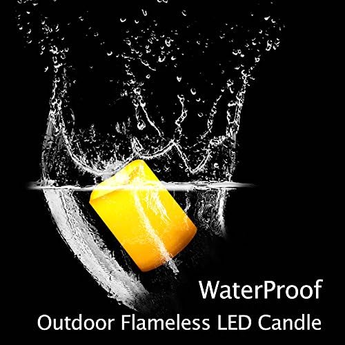 2 PCS 3" x4" Waterproof Outdoor Battery Operated Flameless LED Pillar Candles with Timer Flickering Plastic Resin Electric Decorative Light for Lantern Patio Garden Home Decor Party Wedding Decoration - Image 3