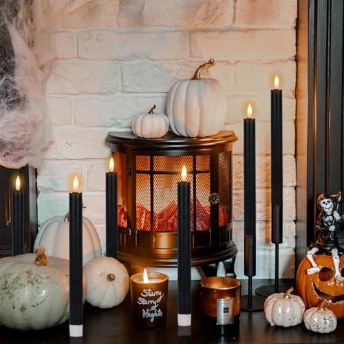 Wondise Halloween Black Flameless Taper Candles with 6H Timer - Image 3
