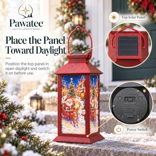 Christmas Solar Lanterns Outdoor Waterproof, Hanging Lights Garden Decor - Image 4