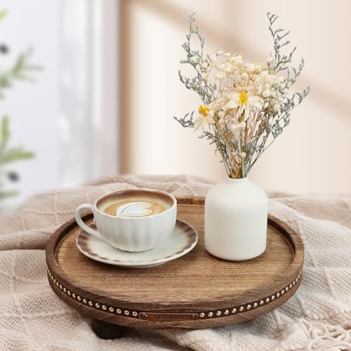 Decor Decorative Round Tray 11.81in for Home Decor for Coffee Table Farmhouse Kitchen Table Living Room Bathroom Centerpiece Tray Decor - Image 3