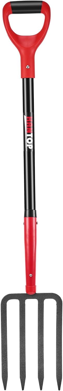 4-Tine Forged Garden Fork Digging Forks with Fiberglass Handle 43 in | Heavy Duty,For Gardening, For Hay, For Digging Potatoes,Pitchfork