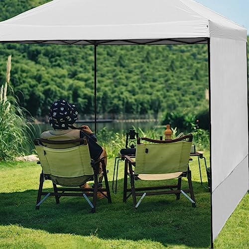 Canopy Sunwall Sidewall Gazebos Tent Waterproof for 8x8ft Pop up Canopy Straight Leg Gazebos Outdoor Instant Canopies 1 Pcs White Canopy Sidewall Only - Image 5