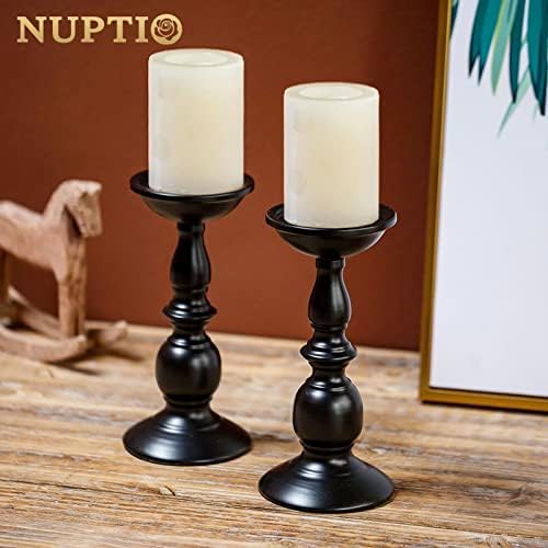2 Pcs Black Pillar Candle Holders, Most Ideal for 3" Pillar Candles, Gifts for Wedding, Party, Home, Spa, Reiki, Votive Candle (2 x L) - Image 4
