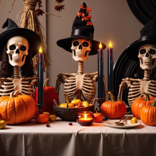 Halloween flameless taper candles with remote, LED bleeding candlesticks - Image 2