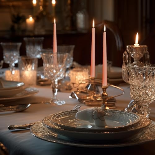 SOFT BREEZE 24 Pack Unscented Tall Taper Candles - 4/5X10 Inch, Dripless, Unscented Dinner Candle - 10 Hours Burn Time -Pink Colors - Image 5