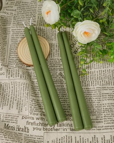 Viyffo Taper Candles, 12 Inch, 12 Pack, Olive Glow – Unscented - Image 2