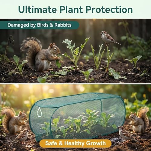 1PC Pop Up Garden Plant Cover 47" x 18" x 16"-Collapsible Mesh Plant Cover with 30% Sunblock Shade Cloth for Raised Garden Bed, Outdoor Plant Cover Against Birds, Rabbits & Squirrels - Image 4
