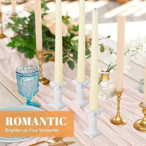 Reallnaive 20 Pcs Roman Pillar Candle Holders Mini Greek Columns Roman Pillar Candle Stands Resin Candlestick Rack Miniature Figurine Base Stigma Decoration for Wedding Christmas Table Decor - Image 7