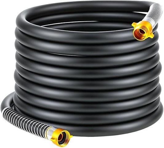 Garden Hose 5/8" x 50ft 4-Layer Heavy Duty Hose with 800 PSI Burst Pressure – Kink Resistant Flexible All-Weather Outdoor Hose for Yard Car Wash Pets Black