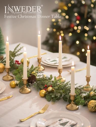 Gold Candlestick Holders Vintage: Taper Candle Holder Set of 6 - Image 5