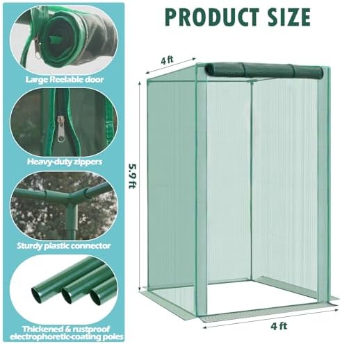 4'x4'x6' Crop Cage Plant Protection Netting Tent | Easy Installment Mesh Tent with Zippers for Vegetables Fruits and Plant | Suitable for Garden Yard and Lawn - Image 4