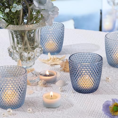 Volens Colored Blue Votive Candle Holder 12pcs Glass Tealight Candle Holder - Image 4