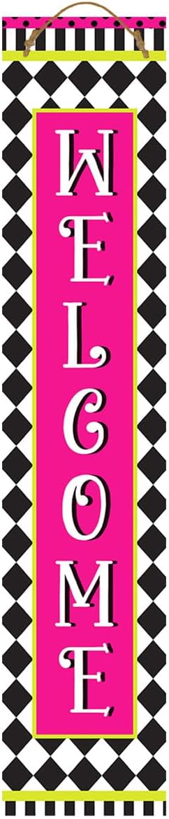 Briarwood Lane Everyday Double Sided Reversible Pine Porch Leaner 47x9.5 Neon Checkerboard Porch Leaner
