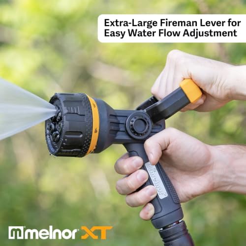 Melnor 65157AMZ Torrent 7-Pattern Hose Nozzle, High-Flow Spray with Metal Core and Flow Control Lever, Heavy-Duty Water Nozzle for Cleaning and Watering, Black, Orange - Image 4