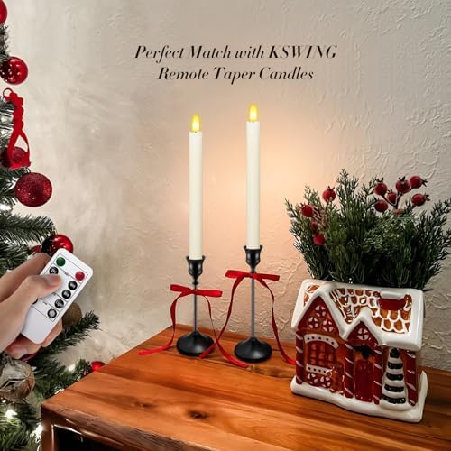 Candlestick Holders 6 PCS Metal Taper Candle Holders, KSWING Black Candle Stick Holders Set, Perfect for Table Centerpiece Mantel Party Wedding Christmas Home Decor, Set of 6 - Image 2