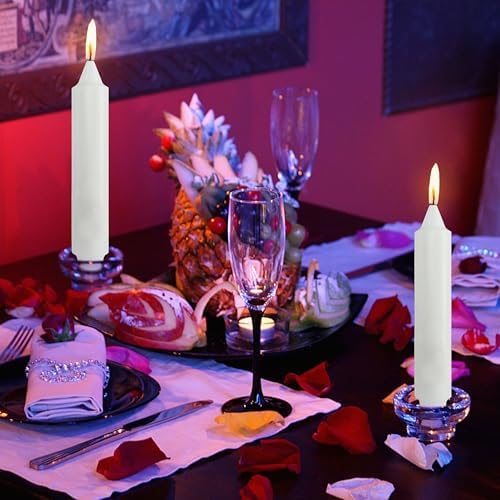 NJAO HOO White Short Taper Candle 7 Inch Candlesticks Unscented Dripless Tapered Candle Set for Home Decor Wedding Party Dinner Candles, 4 Pack - Image 4
