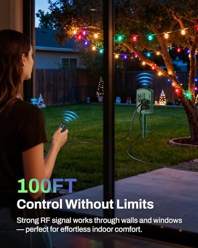BN-LINK Outdoor Power Stake Timer, Remote Control，6 Outlets - Image 3