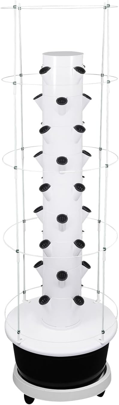 Hydroponics Growing System, 36 Pods Large Vertical Hydroponic Growing Tower with with Climbing Trellis, 9-Tier Indoor Gardening System for Herb Vegetable Fruit (Black, 36 Pods)