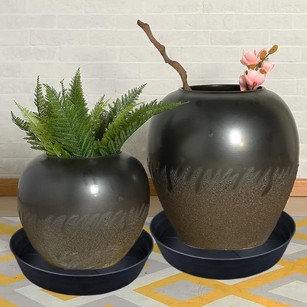 LWALRS Plant Saucer 16 Inch 2 Pack 10 12 14 16 18 20 25, Plastic Plant Trays for Pots，Extra-Deep Plant Water Dray Tray, Bird Bath Bowl, Heavy Flower Plant Saucers Indoors and Outdoor No Holes