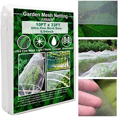 Garden Netting, Plant Covers 10x33Ft Net Ultra Fine Mesh Pest Barrier Net by FARAER
