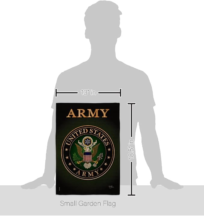 Army Burlap Garden Flag - Armed Forces Rangers United State American Military Veteran Retire Official - House Decoration Banner Small Yard Gift Double-Sided Made in USA 13 X 18.5