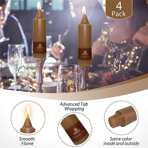 Summer Taper Candle Brown Candlesticks,Gedengni 5 inches Small Tapered Candles Short Candle Sticks Dripless Wax Candlestick for Home Dinner Wedding Party Women Gifts,7D-Brown - Image 6