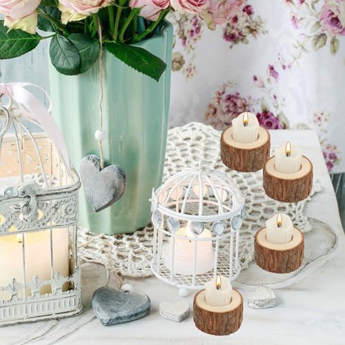 36 Pack Wooden TeaLight Candle Holders, OD:3 Inch, ID:2.2 Inch Wood Votive Tealight Holders for Home, Wedding, Party, and Holiday Decor - Image 6