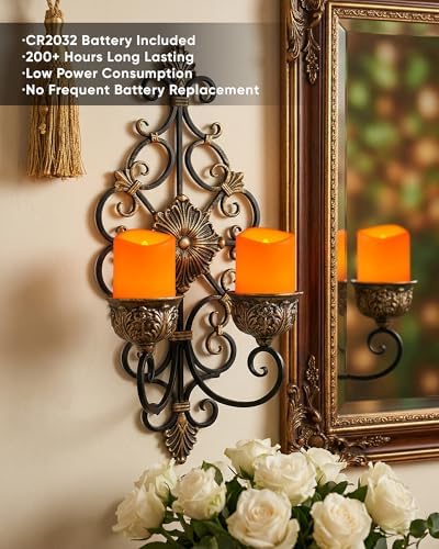 Homemory 24 Pack Orange Flameless Flickering LED Votive Tealights Candles - Image 3